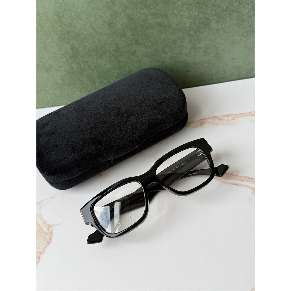 NEW Gucci GG1428O Black Unisex Square Eyeglasses Frames - Picture 2 of 10